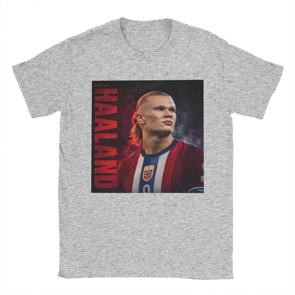 Unisex Unisexs Erling Haaland Cartoon T Shirts Norway 100 Cotton Tops Leisure Short Sleeve Round Neck Tees Gift Idea TShirts