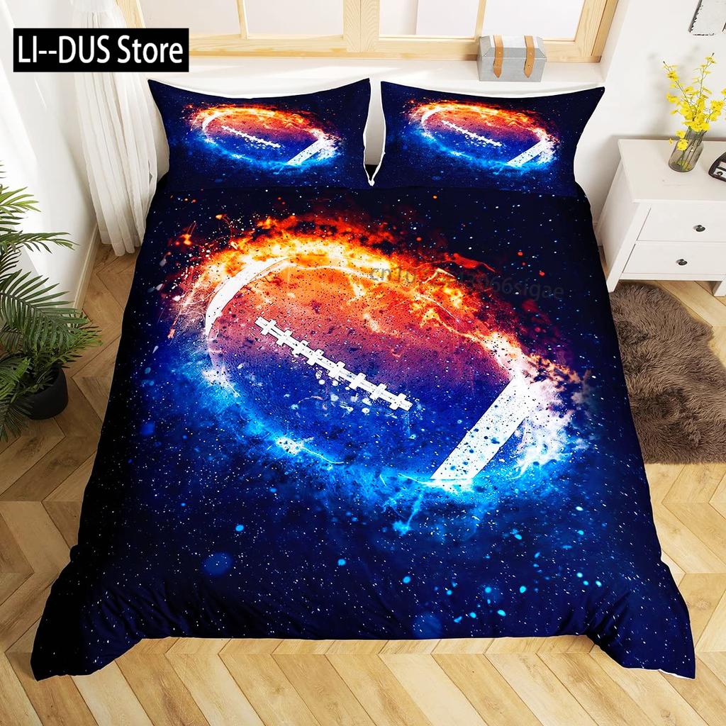 Cool Basketball Bedding Set Neon Gradient Duvet Cover for Kids Teen Boys Girls Comforter Cover Decor Room Quilt Cover 3pcs