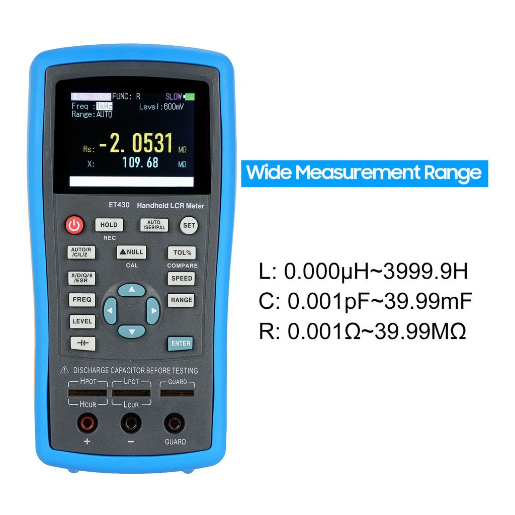 2.5 Inch LCD Digital Handheld 100kHz LCR Meter LCR Multimeter Tester for Inductance Capacitance Resistance Measuring