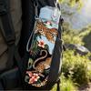 1PC Leopard Among Red Flower Print 750ml Color Plastic Sports Water Bottle Leakproof Flip Straw Lid Suitable for Sports Office Home Use