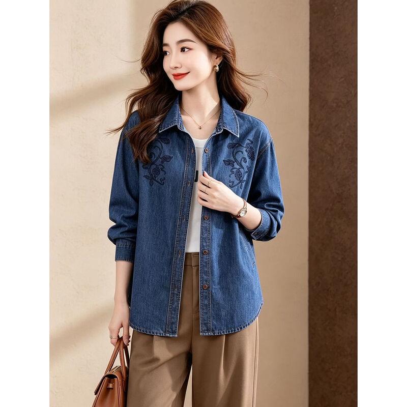 D.F.DEAR Women's Vine Embroidered Button-Down Shirt