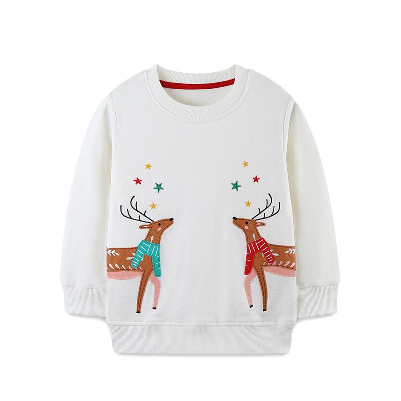 European-Style Girls Christmas Embroidered Knitted Cotton Hoodie Toddler Sweatshirt 3 Years (100 cm)