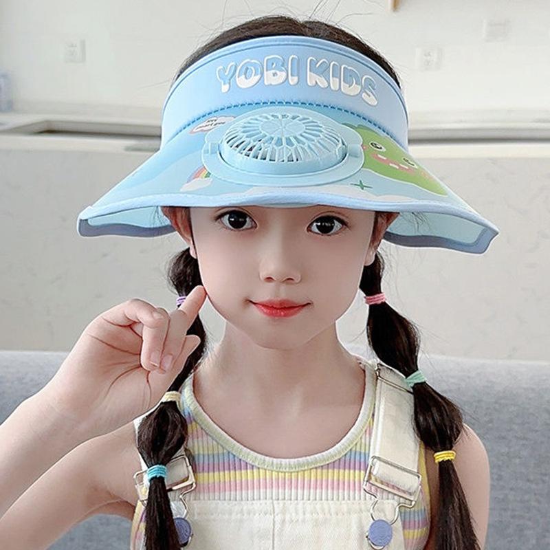Solar Children's Fan Hat Summer Cartoon Sun Protection Sun Hat Girl Girl Outdoor Sun Hat