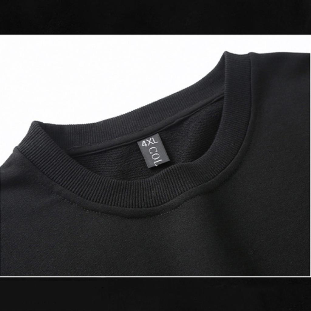 Solid Color Sweatshirt Round Neck Without Hood Men's Plus Size Plus Fat T-shirt Fat Guy Simple Casual 4XL-10XL
