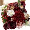 Artificial Flower Combination Box Set, Pink Silk Artificial Rose Bride Bouquet for Outgoing/Indoor DIY Center Piece Flowers for