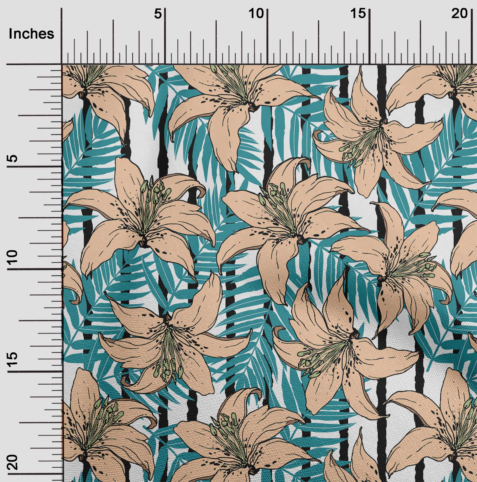 

oneOone Жоржет Віскоза Лаванда Тканина Листя та квіти Квілтинг Тканина для шиття з принтом у дворі 42 дюйма 42 Inch Wide - Viscose Chiffon помаранчевий