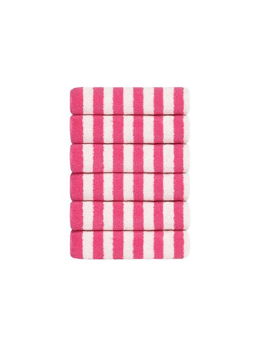 TETO 6P Striped Pink Supima Towel 230g Pink 230g