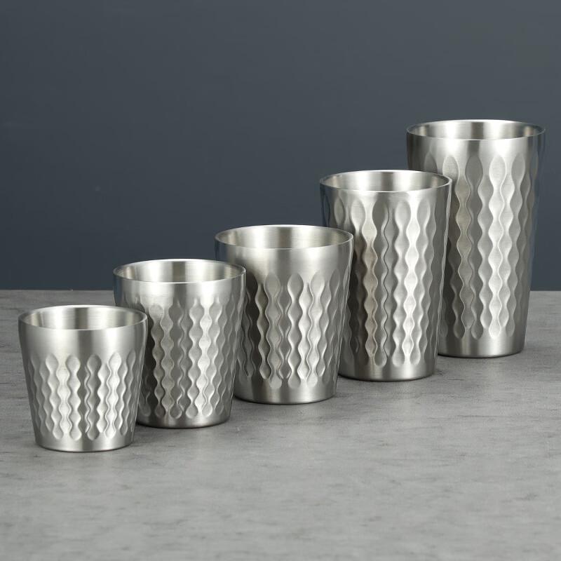 

316 Stainless Steel Double Wall Anti-Scald Hammered Cups - 650ml (3-Pack)