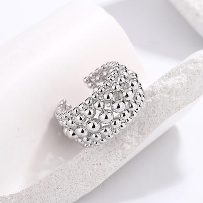 925 Silver Round Ball Adjustable Rings For Women Party Luxury Jewelry Gift Female Money 925 Jewellery