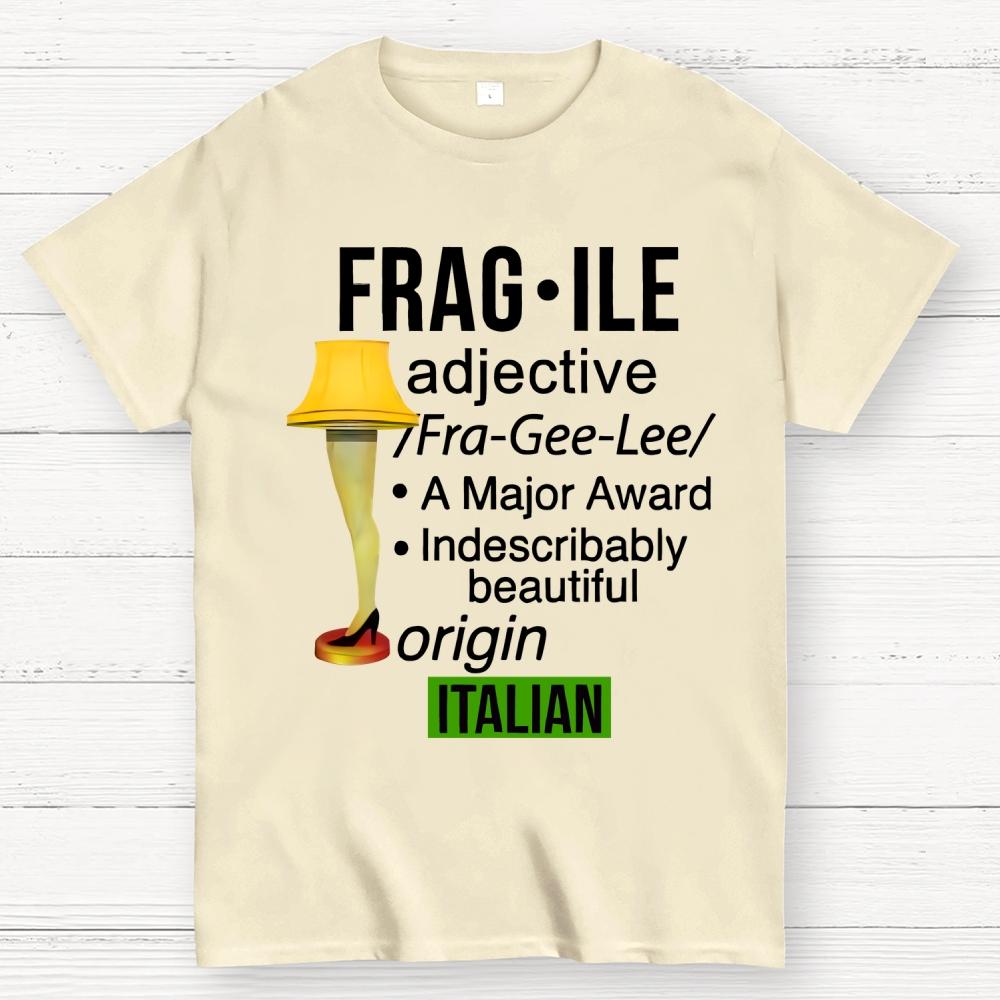 Funny Christmas Fragile Major Award Leg Lamp Cotton Summer Casual Cool Loose T-Shirt