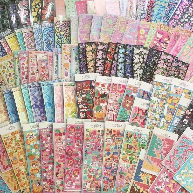 100 Sheets Cartoon Collage Laser Student Diy Decorative Scrapbooking Journals Stationery Supplies Kawaii Handbook Stickers
