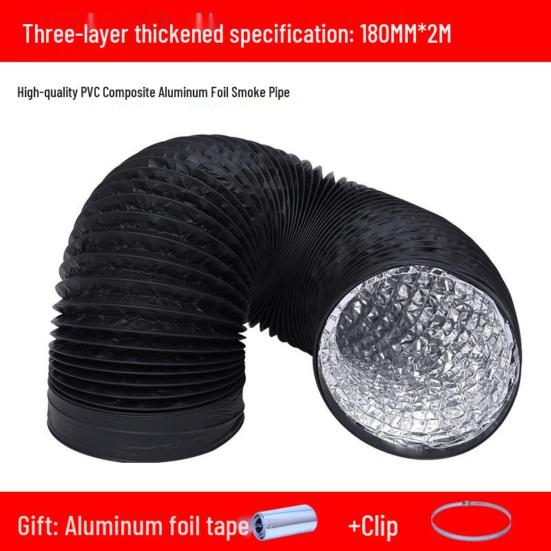 Thickened Three-Layer PVC/Aluminum Foil Flexible Hose for 150/170/160/180 Range Hood Vent Connection