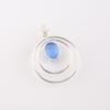 Dark Blue Cat's Eye Gemstone 925 Sterling Silver Jewelry Handmade Pendant 1.65" PP-61-49