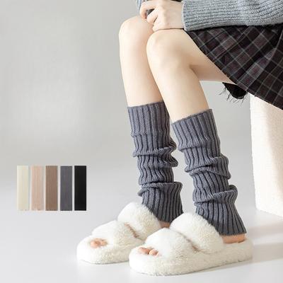 Dames Herfst en Winter Warme Gebreide Kalfspijp Pile Sok