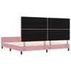 Boxspring Bed with Headboard Pink 200 x 200 cm Velvet