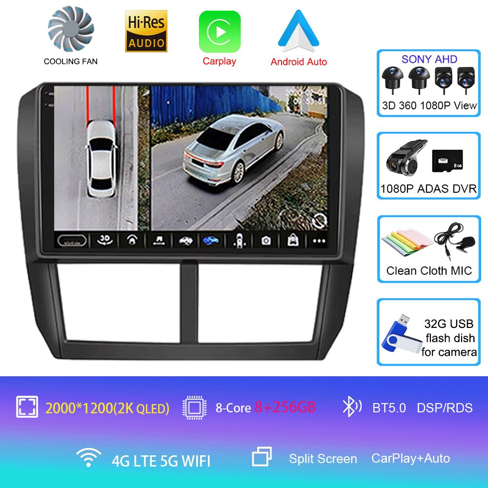 Android 14 Car Radio For Subaru Forester 3 SH 2007-2013 For Impreza GH GE 2 Din Multimedia Player 2 Din Carplay Head Unit