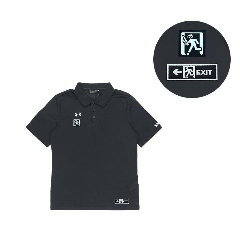 Under Armour Customizable  Safety Escape Embroidered Short Sleeve Polo Shirt Unisex Polo Shirts Black 21500537-001(TEAM702-B14)