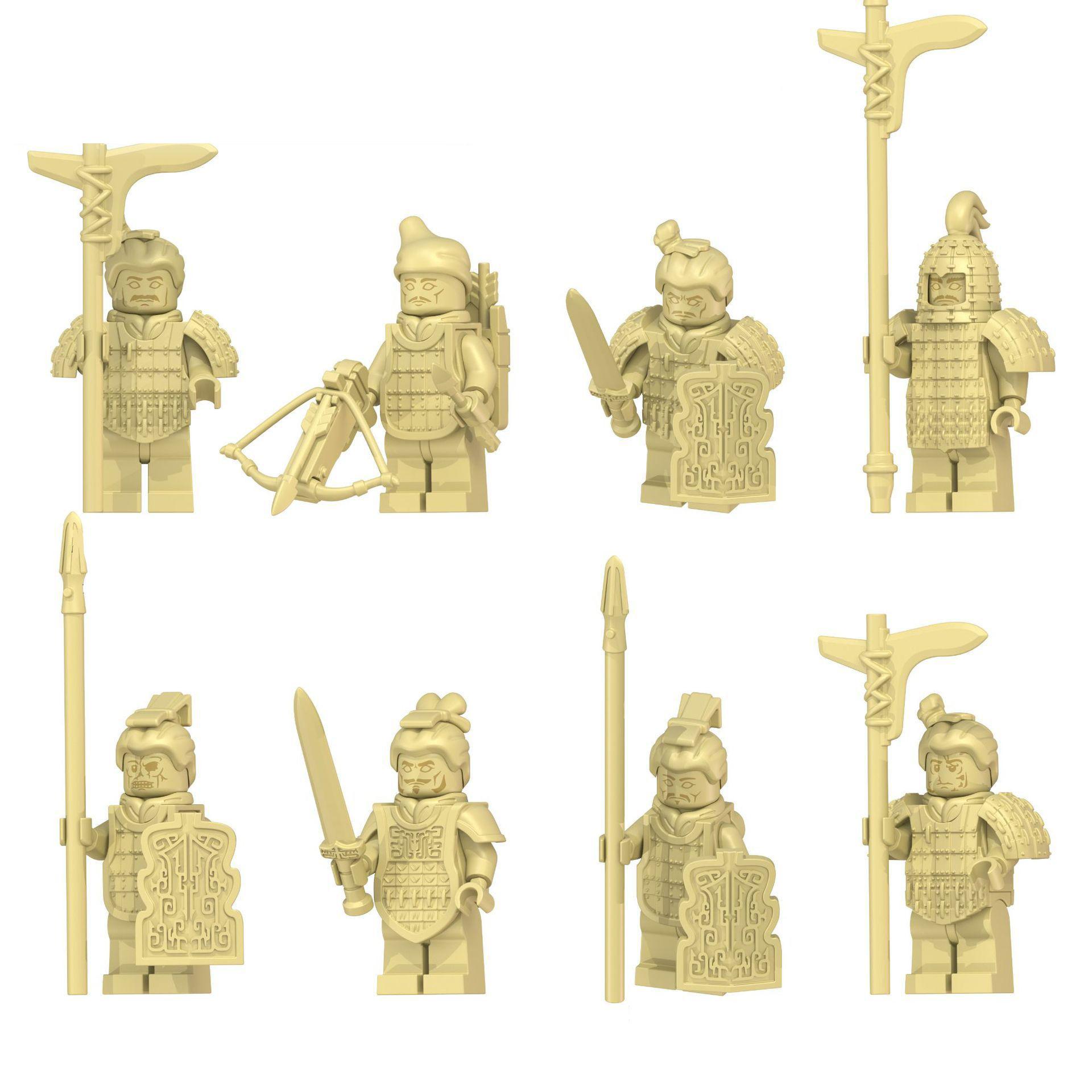 

Kt1088 Kt1089 Qin Shi Huang Civil And Military Officials Terracotta Warriors Model Building Block Human Toy