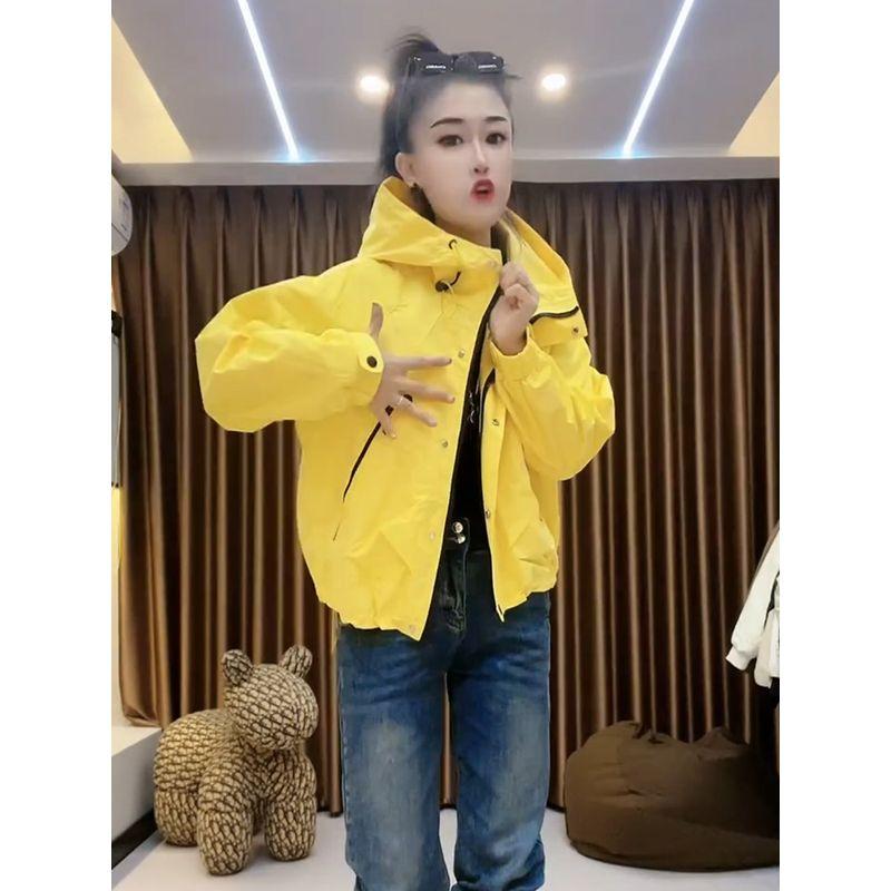 

Весенняя короткая куртка-шелл в K-стиле для маленького мужчины, европейские товары Bright yellow L(116-135)