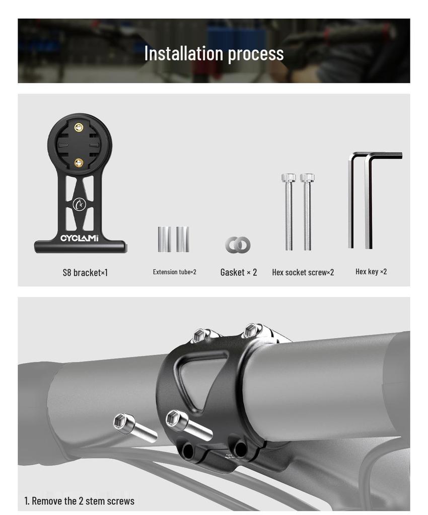 Carbon Fiber Aero Handlebar Extension Mount for Bike Computers & Accessories