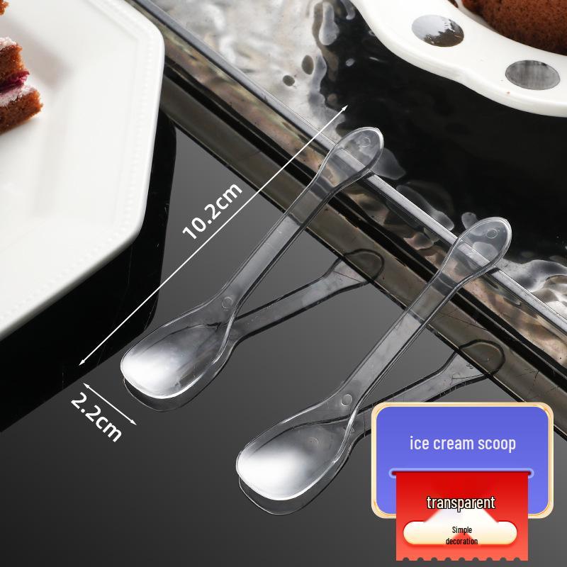Disposable Thickened Plastic Spoon for Dessert, Ice Cream, Popsicle, Jelly, Pudding, Fruit, & Salad
