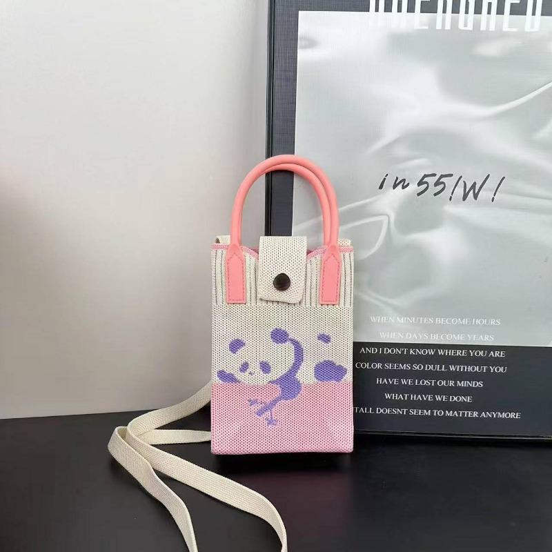 Premium Sense Ns Mobile Phone Bag New Cartoon Knitted Bag Dopamine Niche Versatile Messenger Shoulder Bag Handbag
