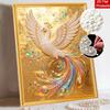 DIY Pearl Gem Golden Peacock Bird Shining Bead Craft Art Home Wall Ornament Simple Unframed Room Decoration Art Piece Modern Elegant Decor Gift