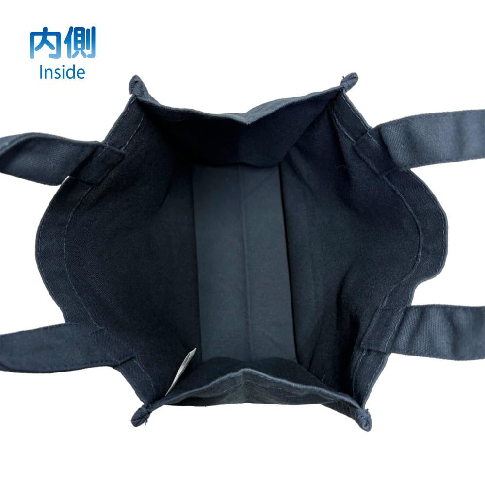 [nc-smile] Custom-made Tote Bag with Kanji Name Print, Heavyweight Cotton Canvas, Handbag, Sub-Bag, Mini Tote, Small (Ken, Midnight Blue)