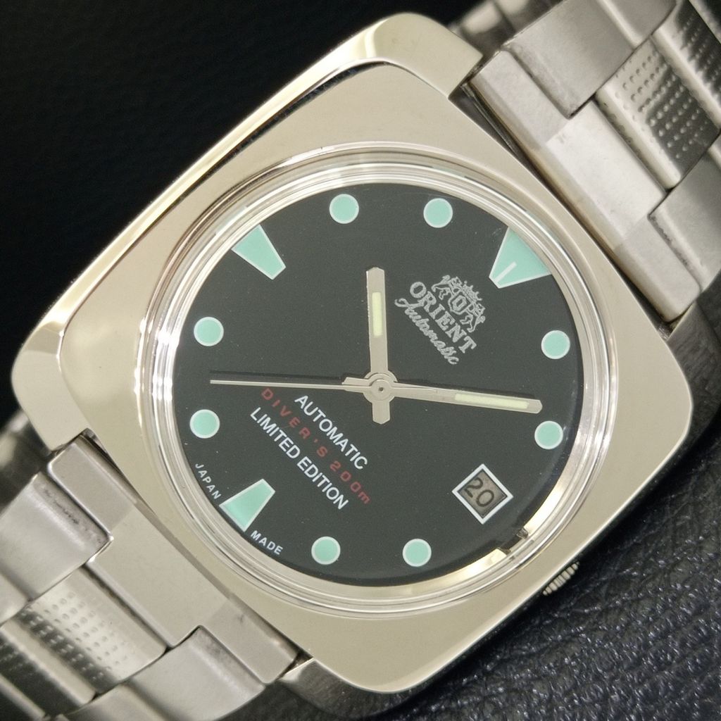 USED ORIENT AUTOMATIC 46943 JAPAN MENS VINTAGE BLACK COLOR DIAL WATCH a702245-5 R123-a702245