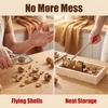 Nut Crackers for All Nuts, Heavy Duty Walnut Cracker with Wooden Base Adjustable Nut Tongs Manual Pecan Cracker for All Nuts Cracker Tool