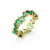 Surgical Steel Ring Gold Plated Green Size Eu11
