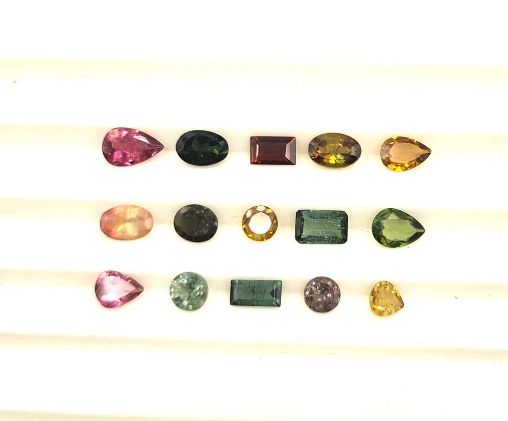 Natural Multi Tourmaline Mix Shape Cut Loose Gemstone Lot 10-15 Pcs 5 CT For Jewelry Making