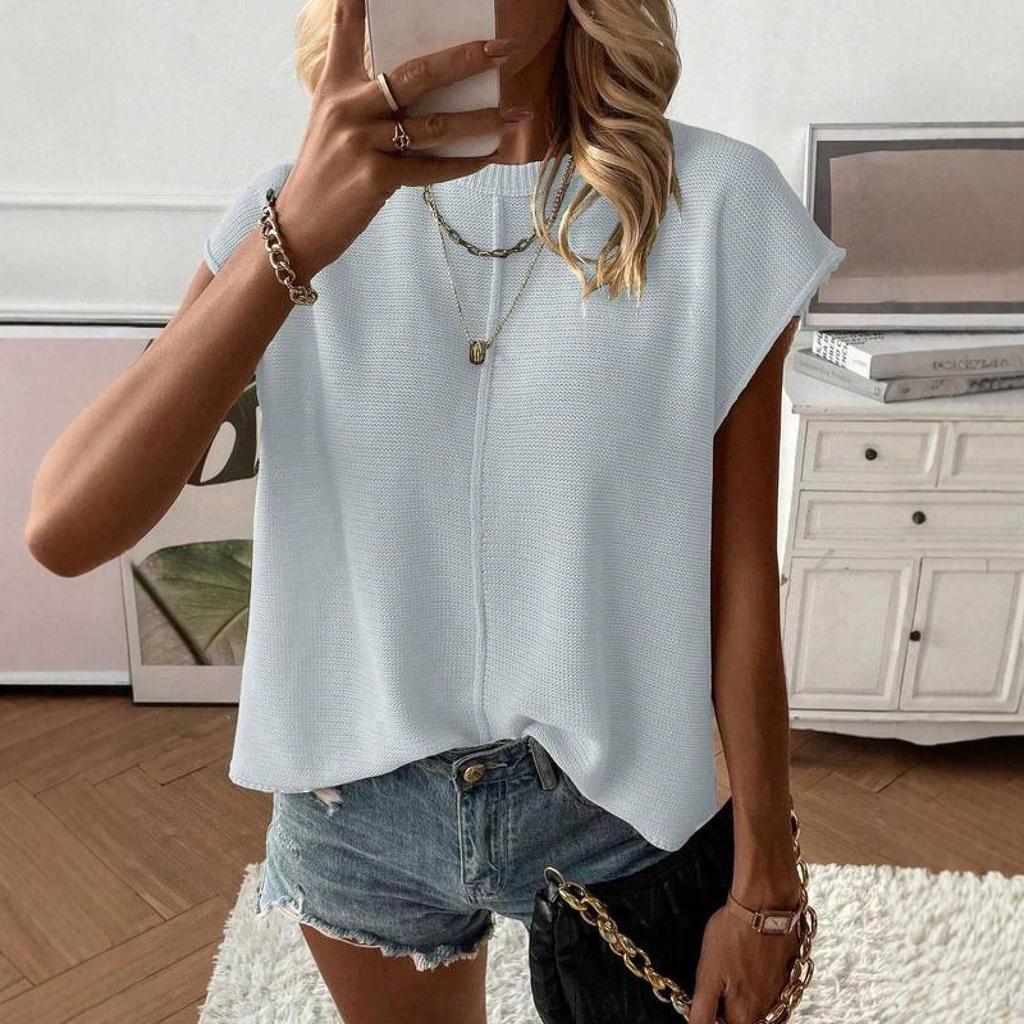 2026 Women's Summer New Arrivals: European & American Fashion Casual Round Neck Tops & Sweaters