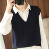 Women S V Neck Solid Color Loose Fit Pullover Knit Vest