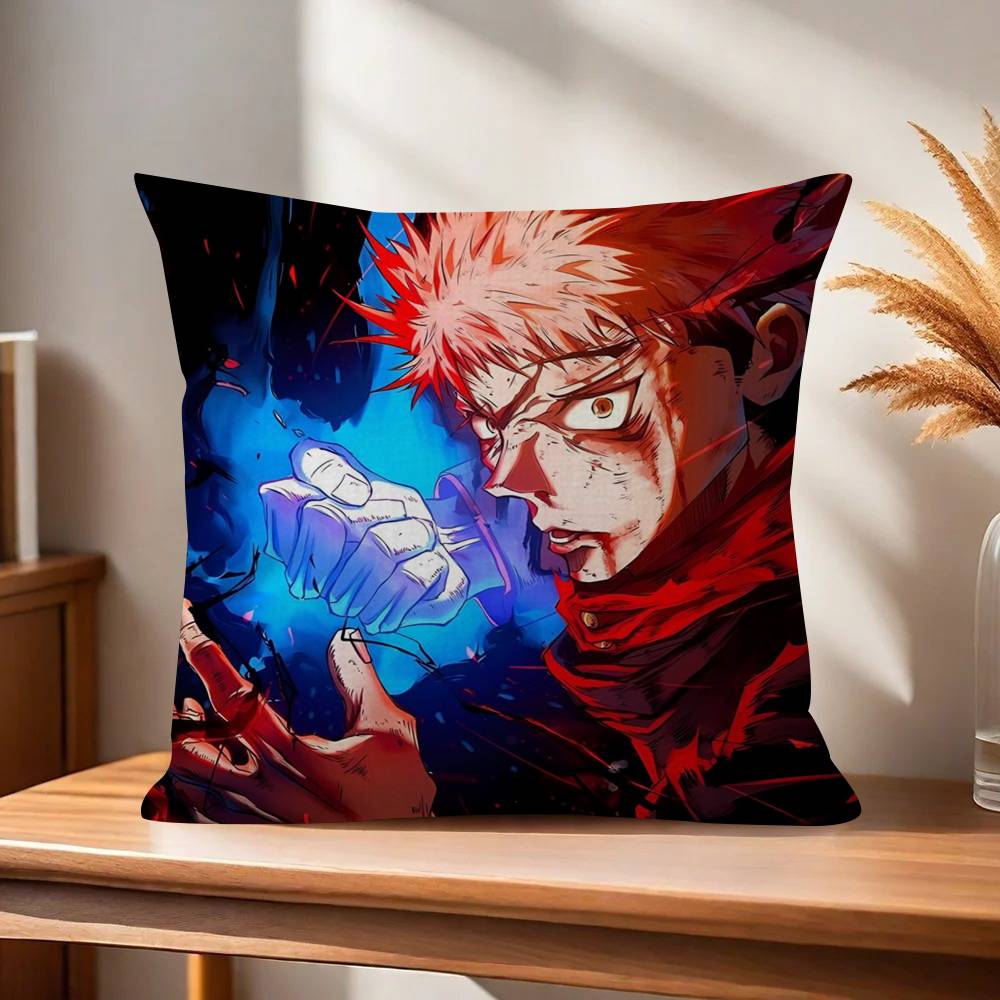 Anime Itadori Yuji  Decorative Room Aesthetics Pillow Case Home Decor Bedroom Sofa Bed Couch Pillow Cover X