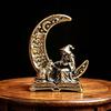 Moon Witch Statue Creative Desktop Decor Handmade Resin Craft Ornament for Home Office Tea Pet Gift