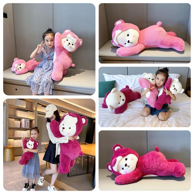 Cute Stuffed Bear Pillow Soft Plush Toy For Kids Perfect Birthday Gift