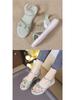 2025 Women's Versatile Korean-Style Rhinestone Flat Sandals with Soft, Non-Slip Sole.