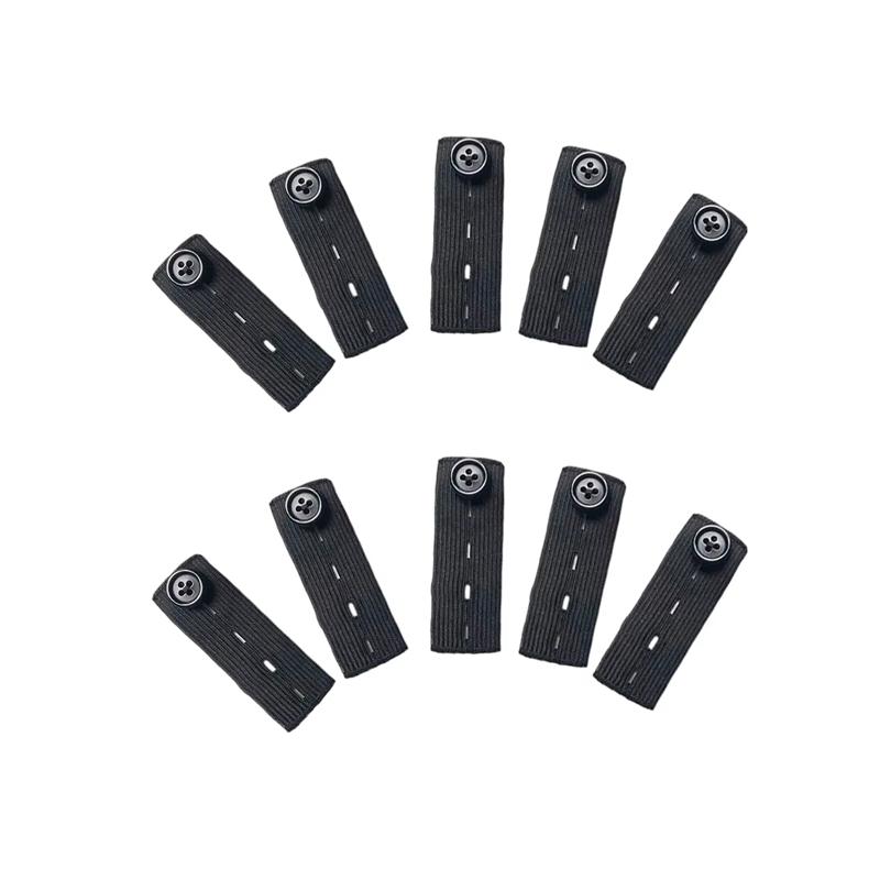 10Pcs Belt Waist Extension Buckle Pant Extender Button Unisex Elastic Trouser Jeans Skirts Buttons for Pregnant Women Fat Man