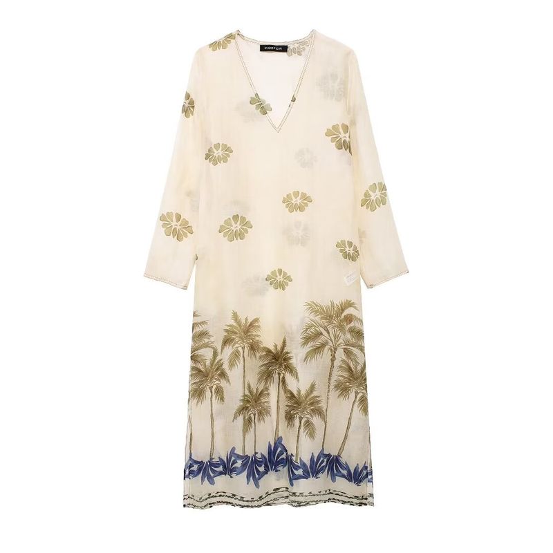 Kaslead New Arrival Women's Clothing Fashion Style Fashion Ramie Print Girdle Dress 3390170