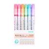 6-Pack Curved Nib Outline Pens, 6 Line Types, Quick-Dry Dual-Head Roller Markers for Drawing, Journaling & Graffiti—Safe for All Ages, Great