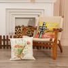 Floral Print Pillow Cover Spring Living Room Decor Sofa Cushion Linen Simple Versatile Car Cushion Cover