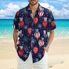 Herre Casual Casual Independence Day Print Kortarmet Skjorte