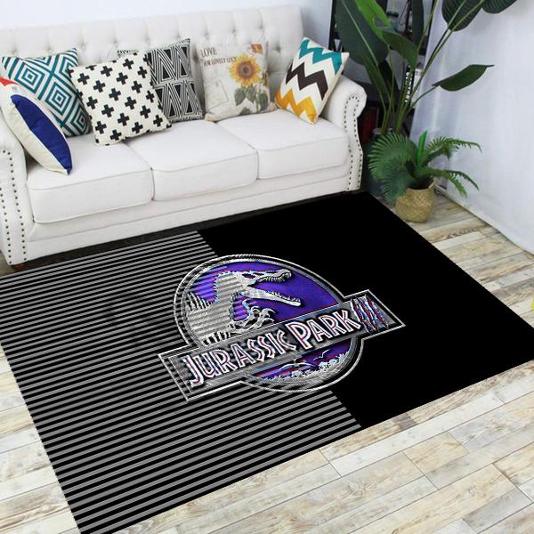 Jurassic Park Dinosaur Cartoon Carpets Rugs Non-slip Area Rug for Living Room Bedroom Foot Pad Decoration,Child Game Floor Mat