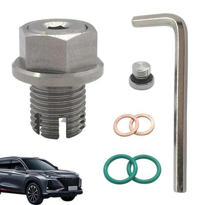 Parafuso de Óleo do Carro Válvula Bujão de Dreno do Cárter de Óleo com Vedação O-Ring Aço Inoxidável Substituição Automotiva Bujões de Dreno de Óleo do Motor com chave