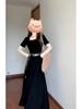 2026 Graues Petite Französisches High-End Langes Sommerkleid für Damen