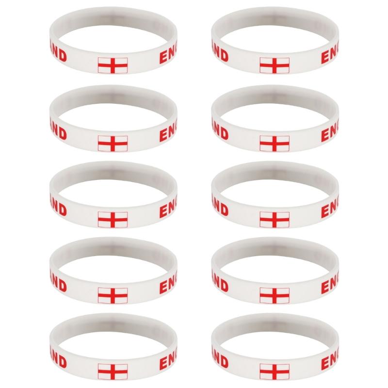 Set Of 10 Piece Vibrant Silicone Wristbands With 2026 Sports Event Country Flags Ideal For Gifts And Parties