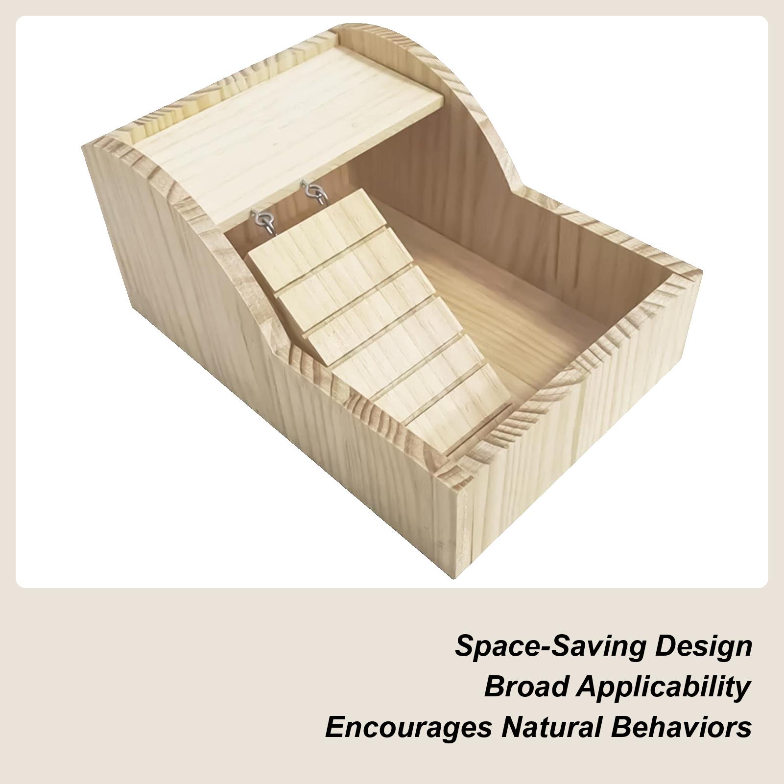 Hamster Sand Bath Container Wooden With Ladder Container Hamster Bathing Bowl For Enrichment Pet-Care Comfort Home Cage China Mainland