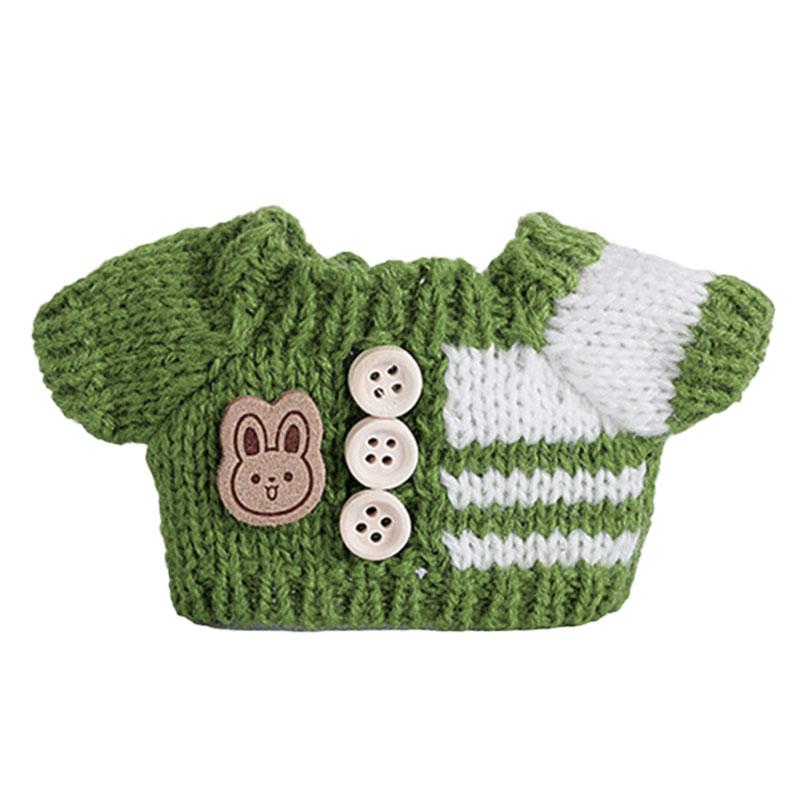 Ubranka dla mini lalek dla pluszowej lalki Labubu 17 cm, strój, akcesoria, miłość pary, czarno-biały sweter, 2-częściowy zestaw, czapki, torby