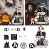 Halloween Tiered Tray Decor Set Cute Tray Decorations Halloween Wooden Signs Rustic Decoration For Home Table Party Supplies